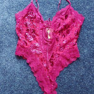 Victoria's Secret Vintage Gold Label Burgundy Teddy size Small
